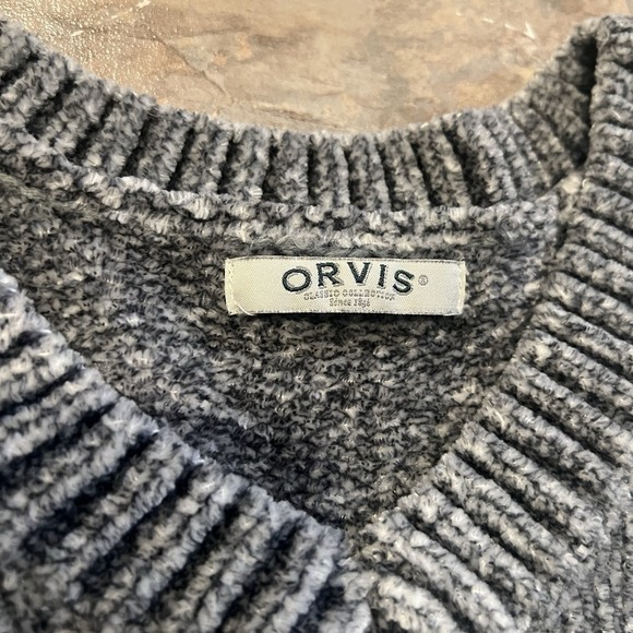 Orvis Sweater Womens Large Chenille Tunic V-Neck Long Sleeve Pullover Ribbed - Picture 3 of 6